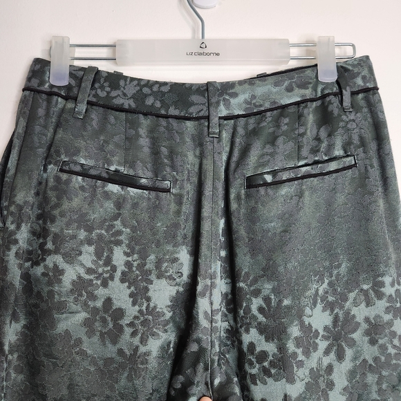 RAG & BONE Jarvis Floral Jacquard Trousers In Grey Forest Size 6 - Picture 11 of 16
